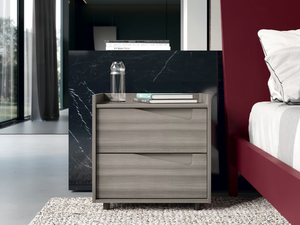 ELITE - Melamine-faced chipboard bedside table with drawers _ Febal Casa